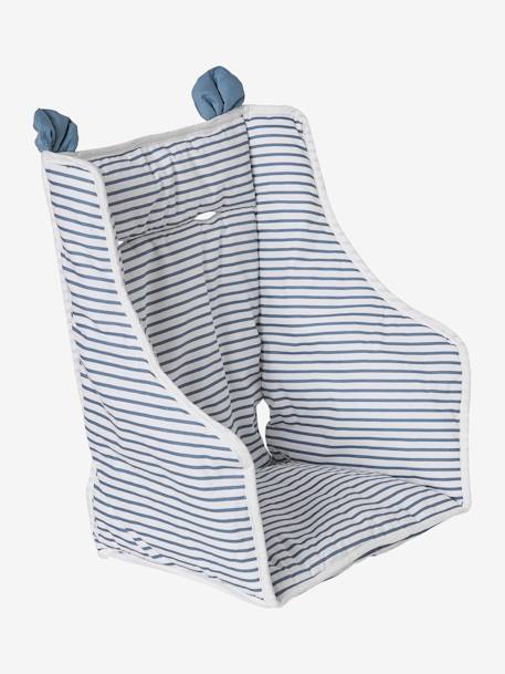 VERTBAUDET High Chair Cushion Blue Stripes+ecru+mustard+White - vertbaudet enfant 