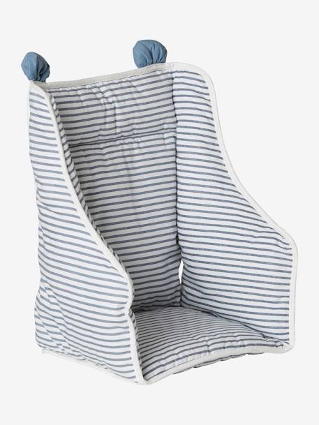 VERTBAUDET High Chair Cushion Blue Stripes+ecru+mustard+White - vertbaudet enfant 