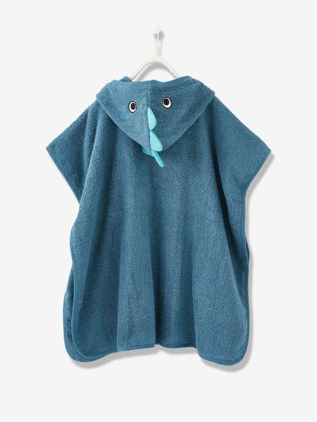 Poncho De Bain Enfant Dino Oeko Tex Bleu Canard Linge De Lit Deco