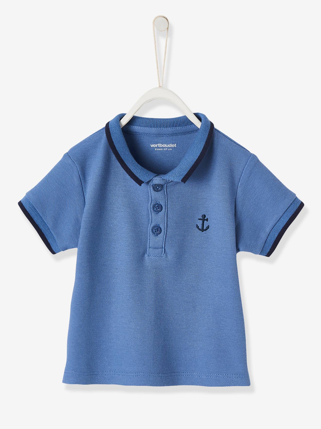81cm Vertbaudet Polo Raye Bebe Garcon Manches Courtes Blanc Raye 18m Bebe Garcon 0 24m Hauts
