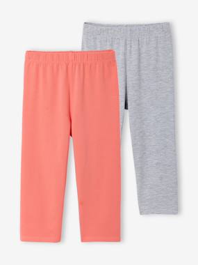 Lot de 2 leggings fille mi-mollets  - vertbaudet enfant