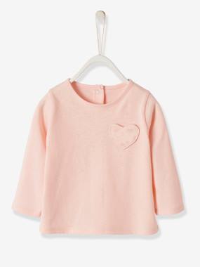 Vertbaudet Basics-Bébé-T-shirt bébé fille poche coeur et fraises Oeko-Tex®