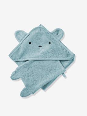 Bath Cape + Wash Mitt, in Organic Cotton  - vertbaudet enfant