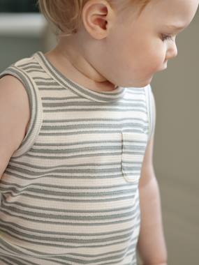 Striped organic cotton tank top for baby boys  - vertbaudet enfant
