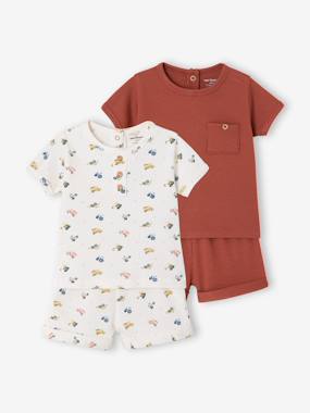 Pack of 2 organic cotton pyjama shorts  - vertbaudet enfant