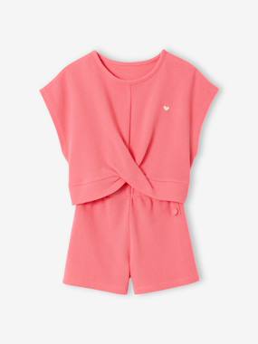 -Fancy Knit T-Shirt & Shorts Set for Girls