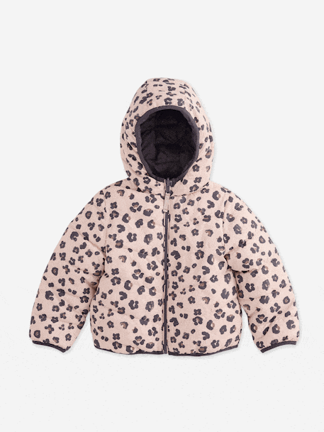 Reversible Lightweight Jacket for Girls anthracite+pale pink - vertbaudet enfant 