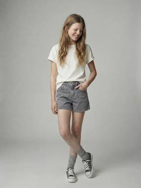 Fille-Short-Short enfant en denim coton