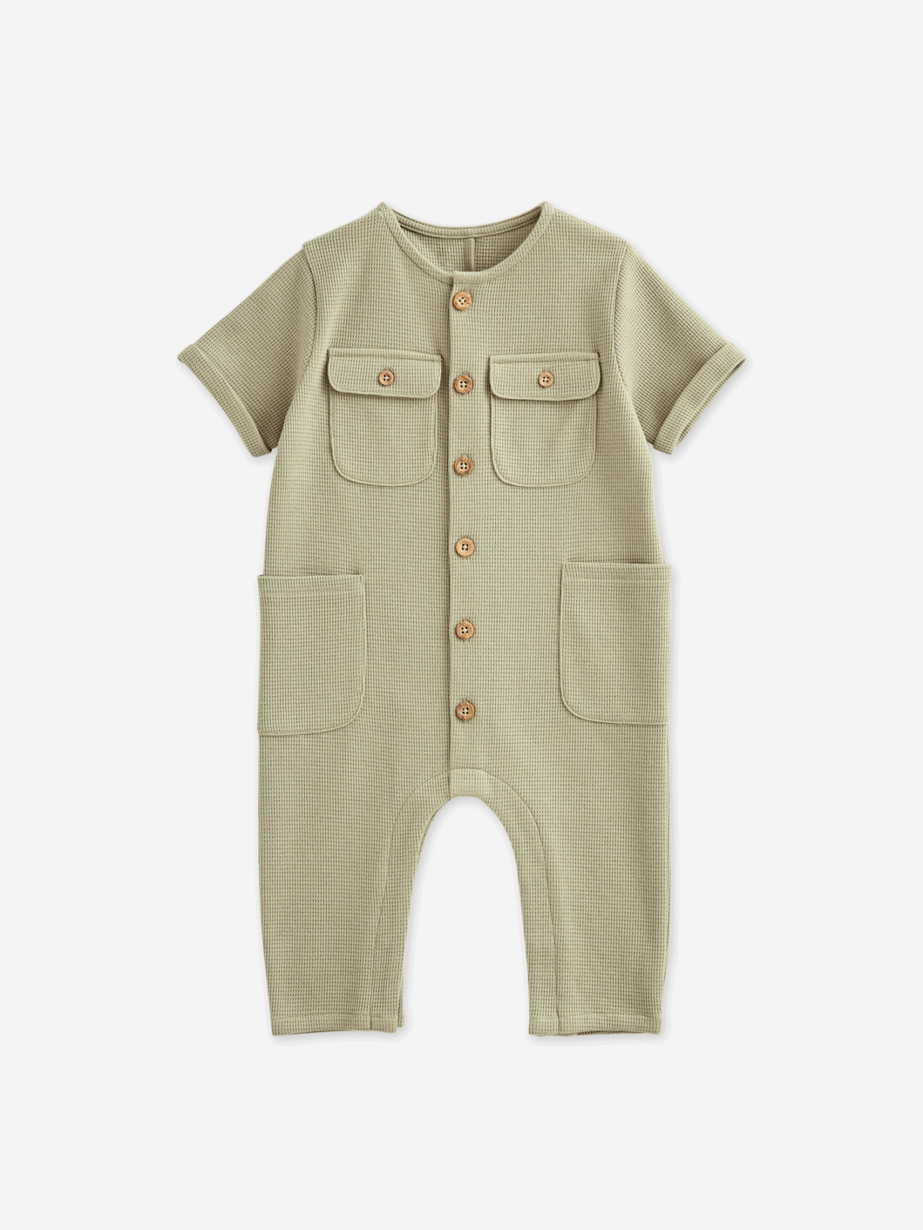 Honeycomb Jumpsuit for Babies - sage green, Baby