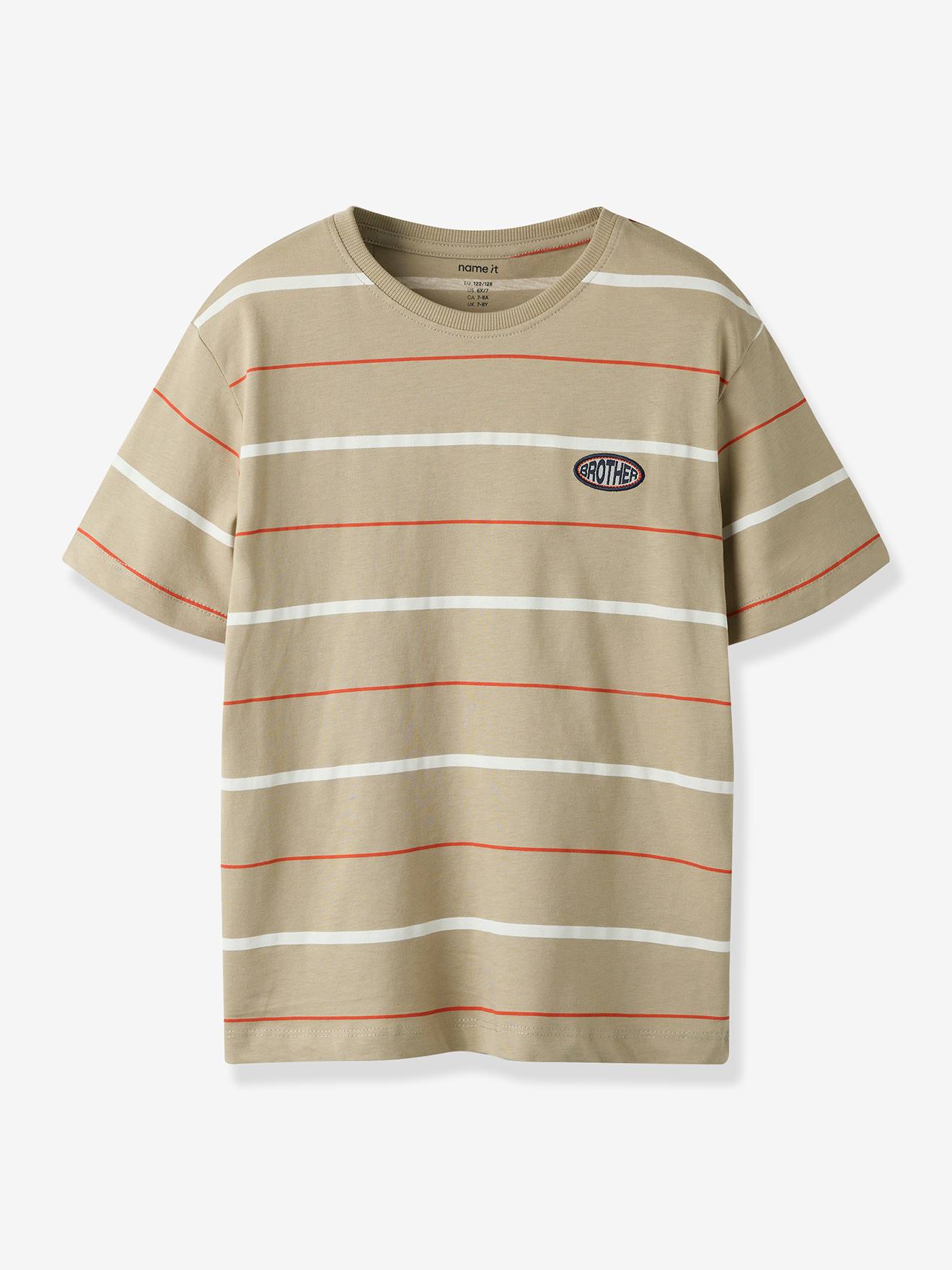 T-shirt Rayé Fille Nutmeg – Coton/élasthanne, 2-3 Ans, Manches Courtes, Col Rond, Multicolore