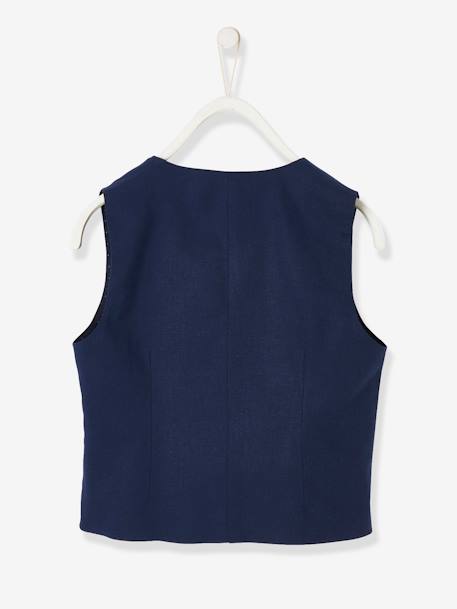 Veste garçon cérémonie sans manches en coton/ lin beige+beige clair+bleu+marine foncé+vert sauge - vertbaudet enfant 