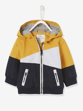 Baby-Three-tone Windcheater with Hood for Baby Boys