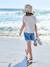 Embroidered girl's short medium blue+rose+sage green - vertbaudet enfant 