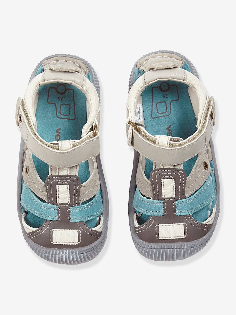 Boys Leather Sandals, Designed For Autonomy grey, Shoes