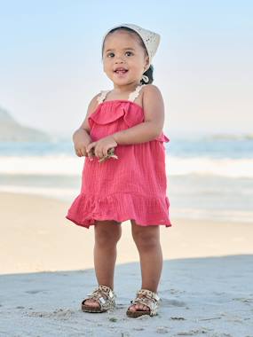 Baby-Baby girls' dress and bandana set
