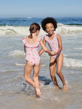Fille-Maillot de bain-Maillot une pièce-Maillot de bain 1 pièce à volants 