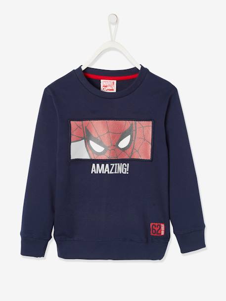 Sweatshirt For Boys Marvel Spider Man Blue Dark Solid With Design Boys