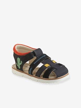 Shoes-Boys Footwear-Sandals-Touch Fastening Leather Sandals for Boys