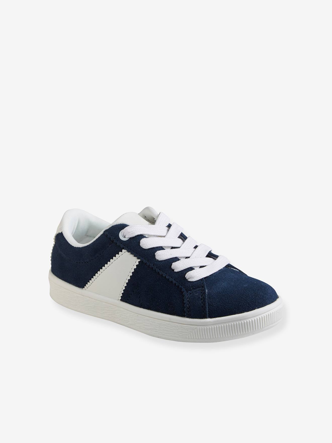 Split Leather Trainers for Boys - blue 