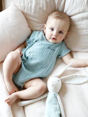 Baby-Bodysuits & Sleepsuits-Short-sleeved Bodysuit for Newborn Babies