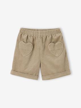 -Short en velours poches coeur fille facile à enfiler