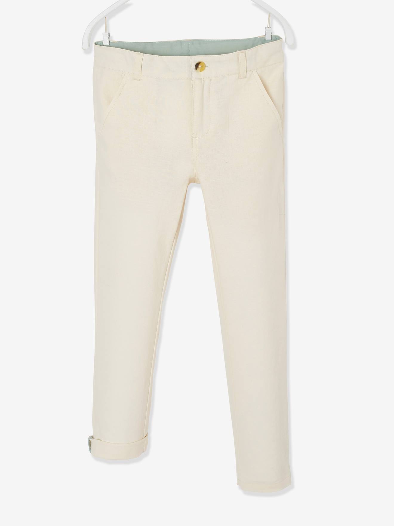 Buy CASA NINOS Beige Linen Jacket Trouser Set For Boys Online  Aza Fashions