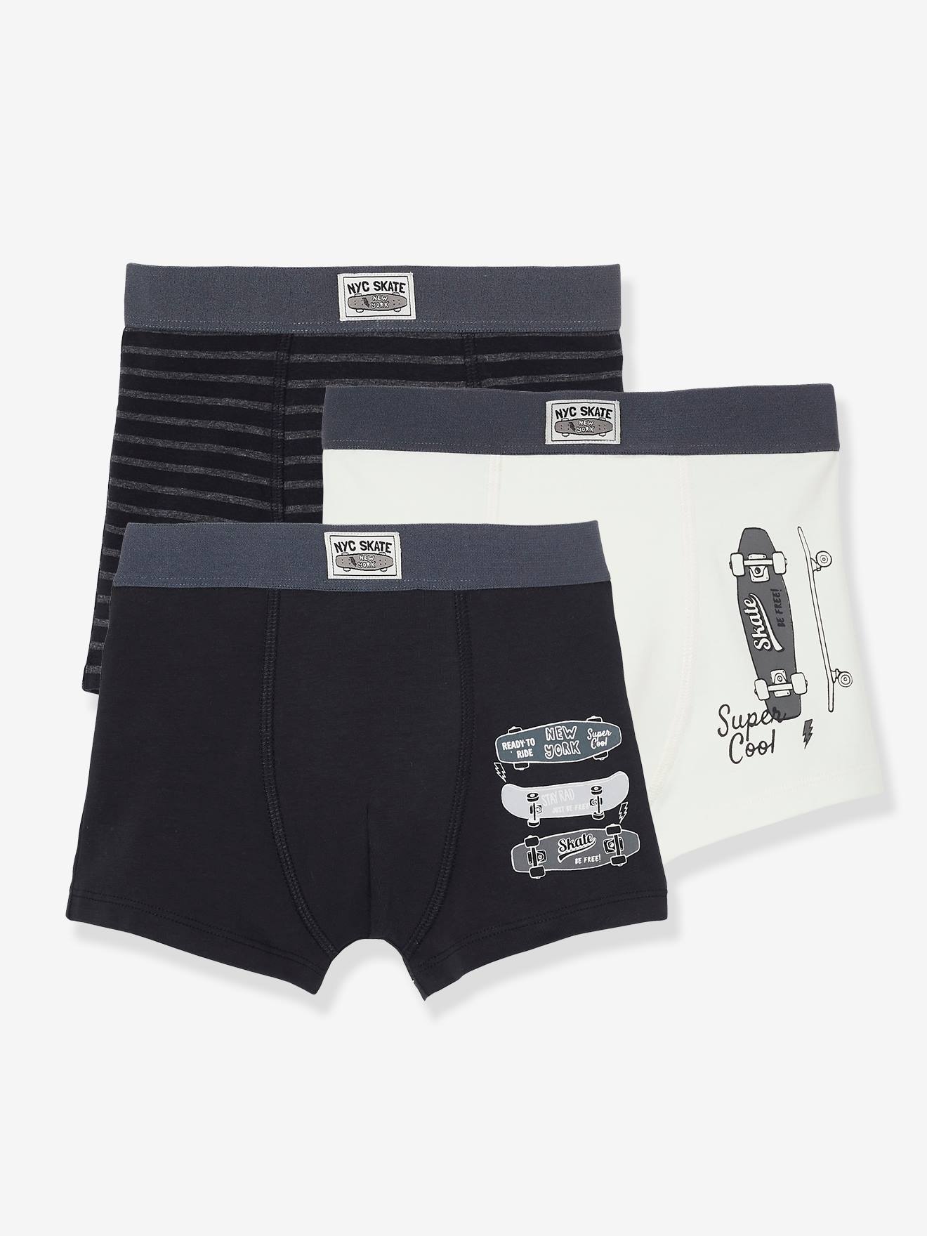 Panzy Lot de 6 ou 12 paires de boxers en coton pour garçon 5-13 ans