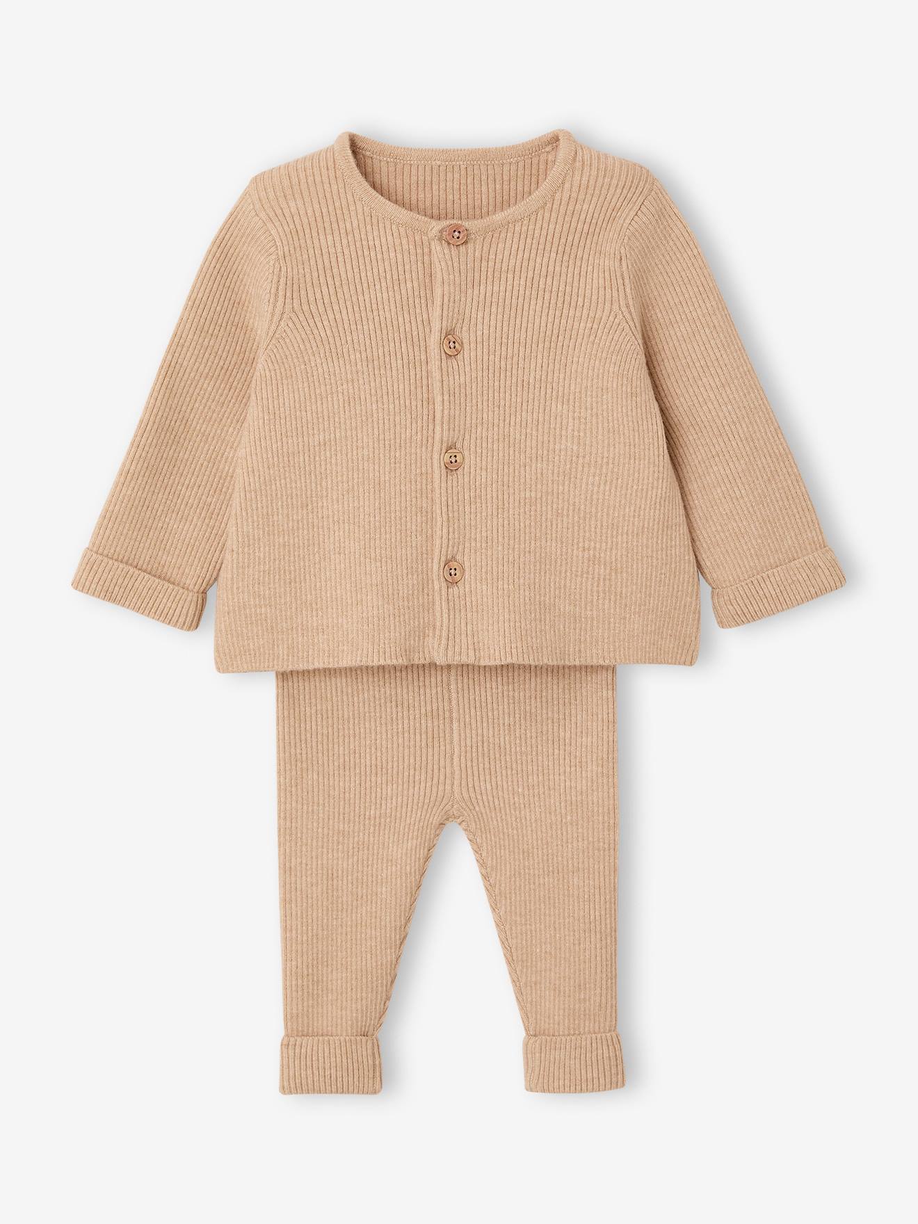 Unisex Combo: Jersey Knit Top & Trousers for Babies - aqua green, Baby
