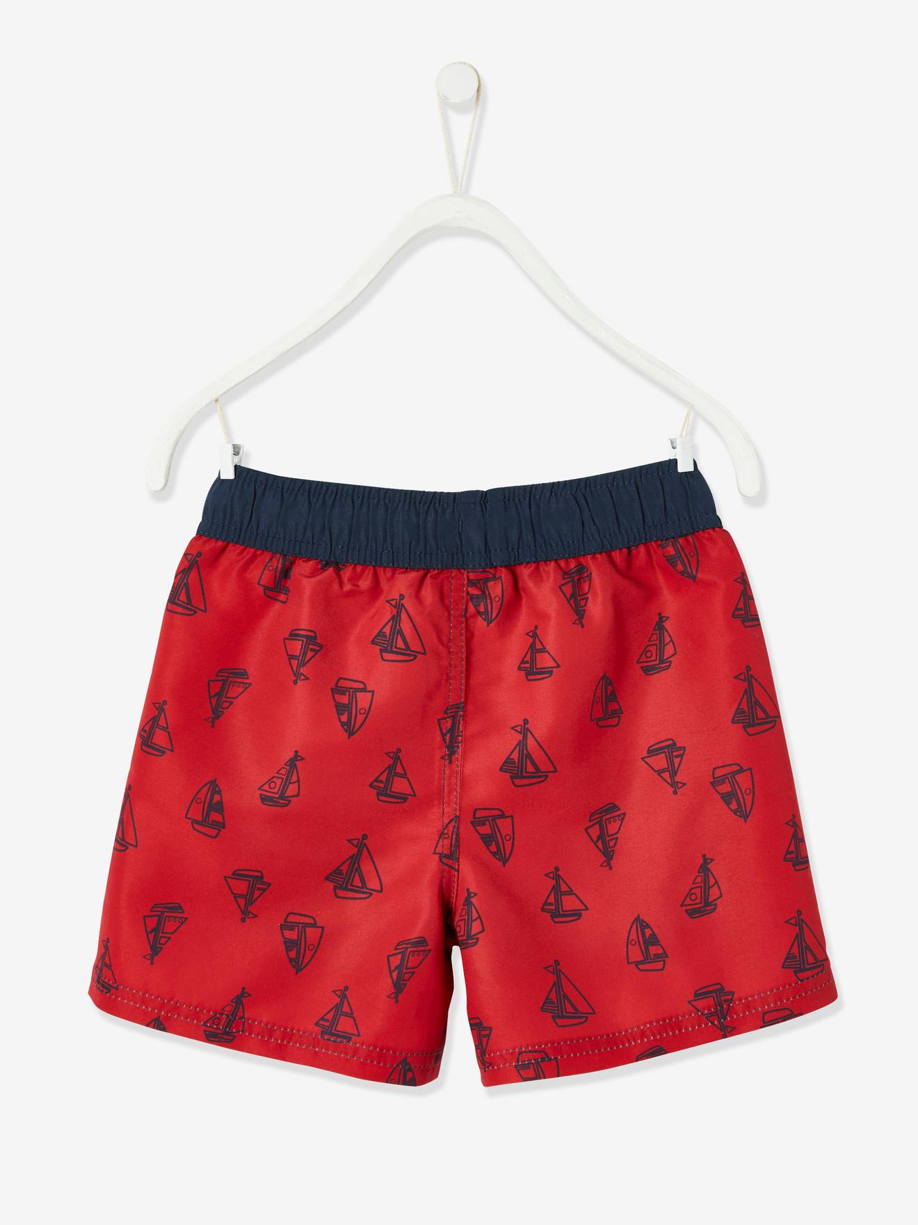 boys red swim shorts