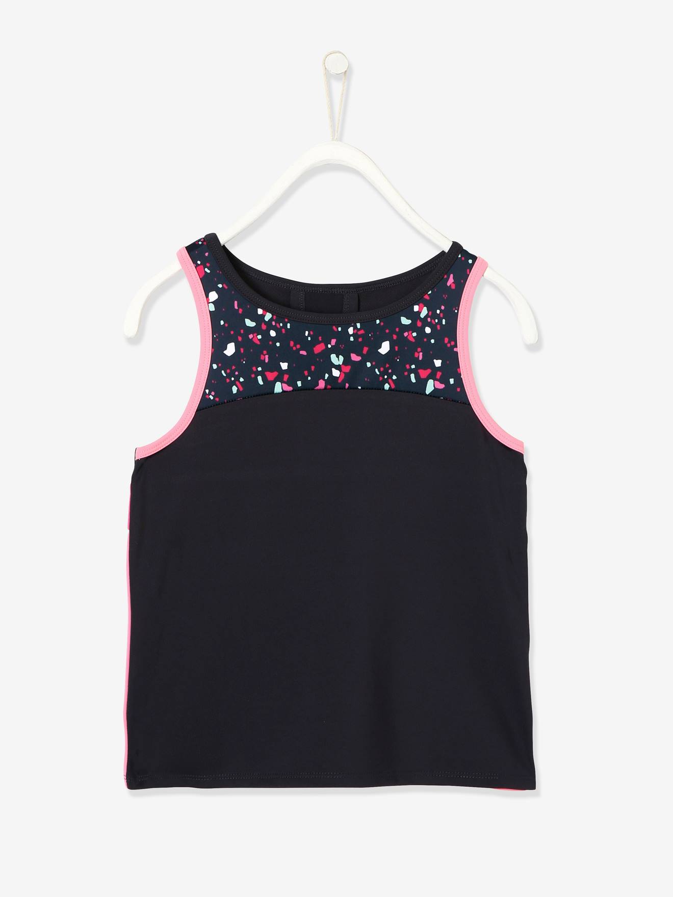 Sleeveless Top for Sports, for Girls - grey/print, Girls