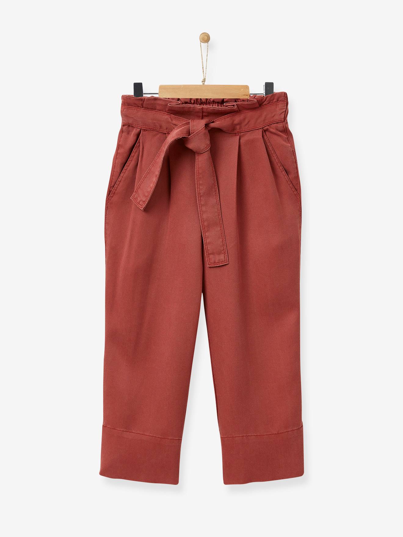 dark red wide leg trousers