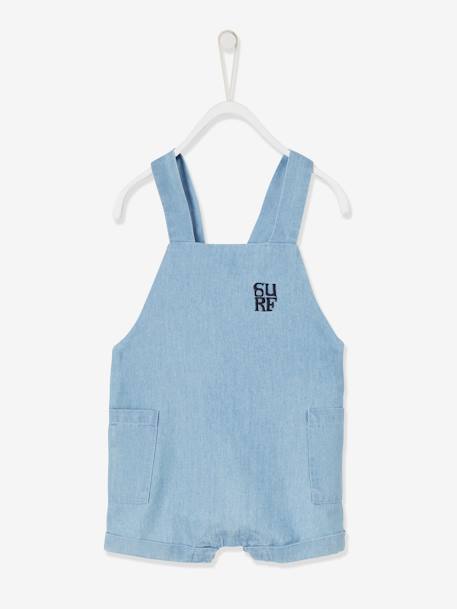 Combinaison Courte Bebe Garcon En Denim Volume Ample Denim Bleached Bebe