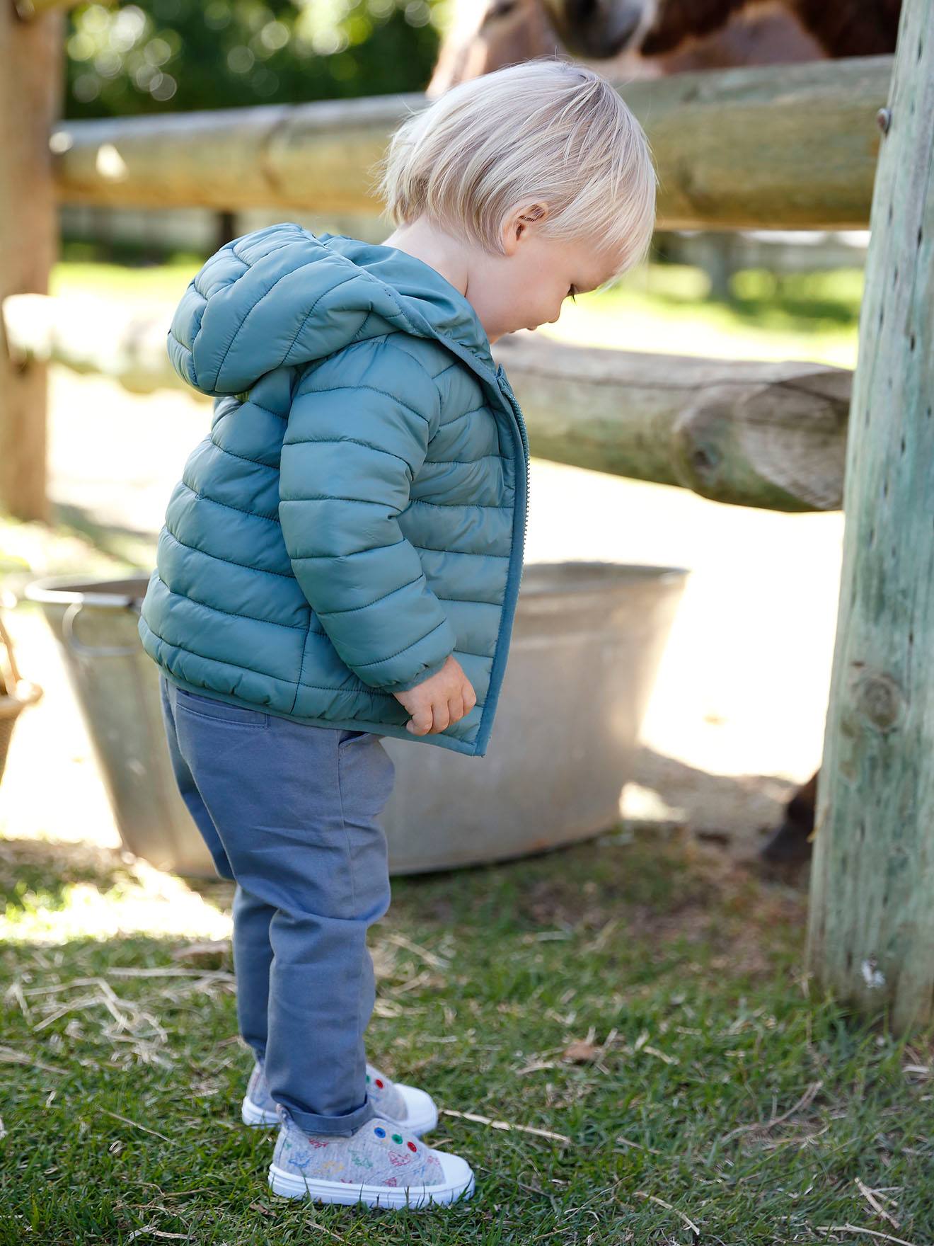 Lightweight Padded Jacket With Lettering Applique Dark Green Baby