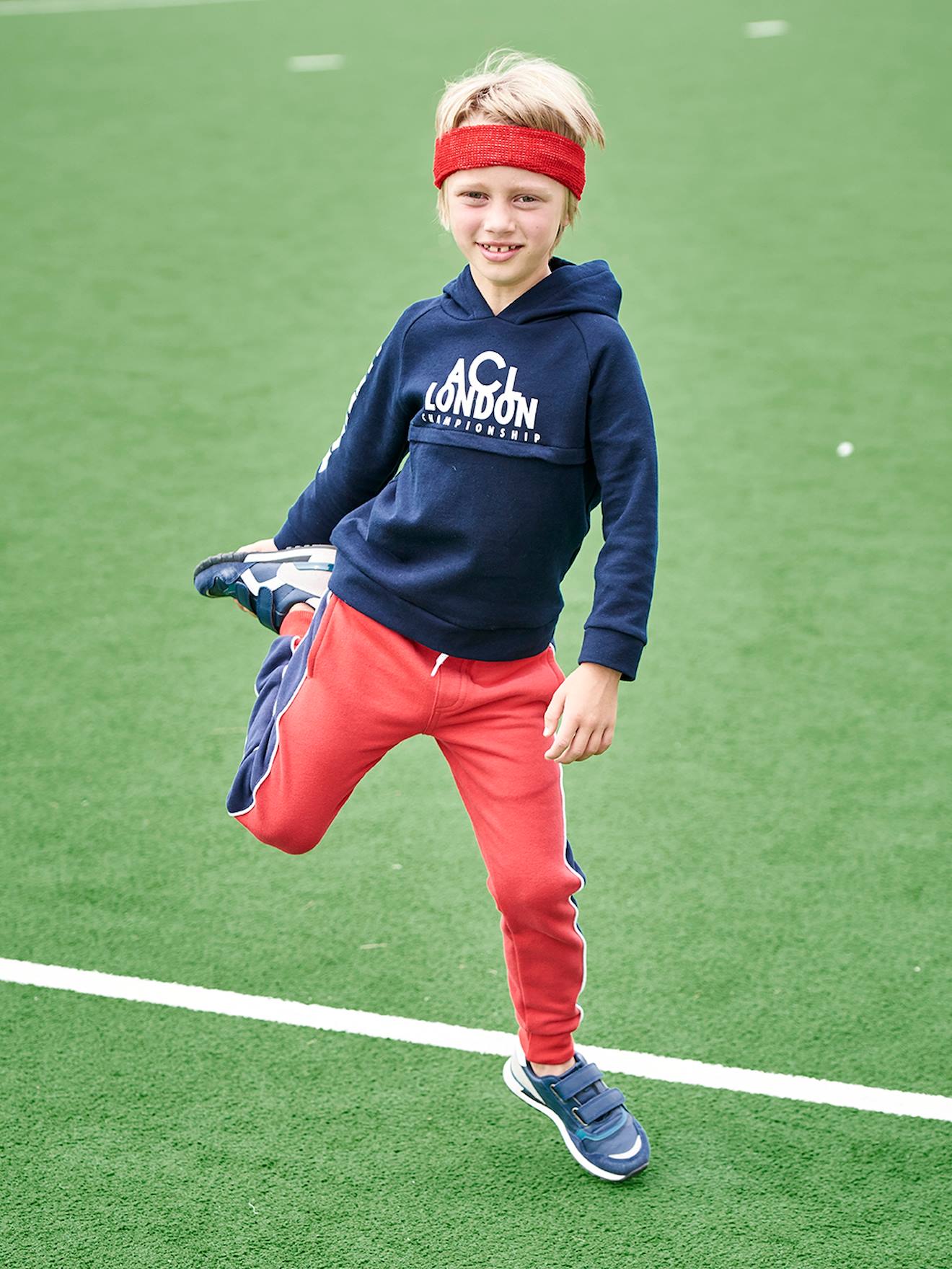 boys red joggers