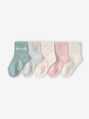 -Pack of 5 baby socks for baby girls