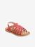Sandales multi-brides cuir fille CAMEL+jaune+Jaune fluo+ROSE - vertbaudet enfant 