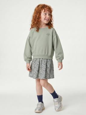 -Dual Fabric Dress for Girls