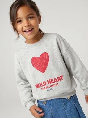 Fille-Sweat fille col rond manches longues