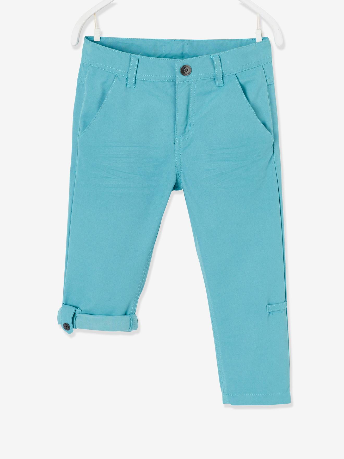 turquoise cropped trousers