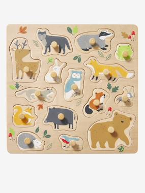 Toys-Baby & Pre-School Toys-Early Learning & Sensory Toys-Peg Puzzle, Classe Verte - Wood FSC® Certified