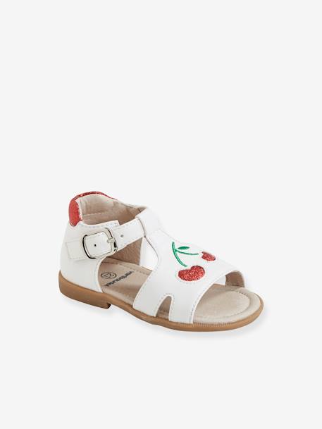 Sandales Bebe Fille Applications Brodees Blanc Chaussures