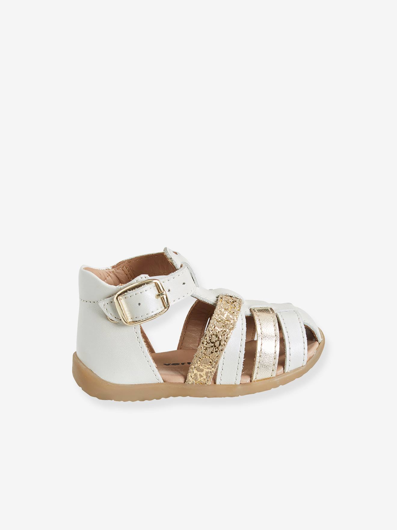 Sandales Cuir Bebe Fille Premiers Pas Blanc Chaussures