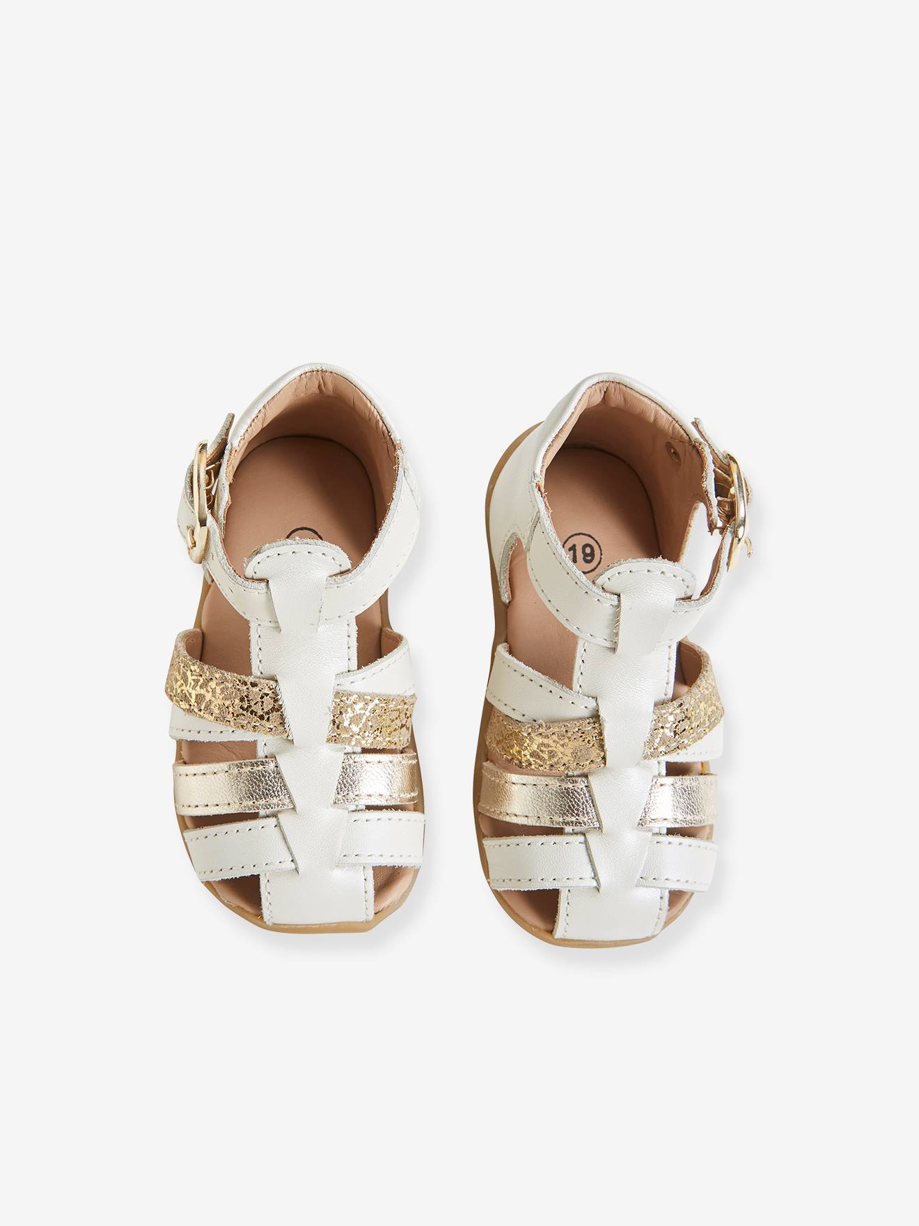 Sandales Cuir Bebe Fille Premiers Pas Blanc Chaussures