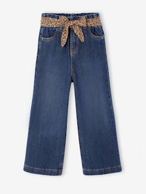-Wide-leg paperbag jeans for girls