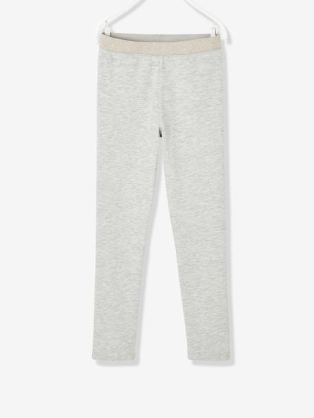 Legging Basics fille ceinture irisée gris chiné+GRIS CLAIR CHINE+MARINE GRISE+mauve+NOIR+rose foncé - vertbaudet enfant 