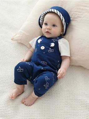 Baby-Newborn Baby Ensemble, Hat, Bodysuit and Dungarees