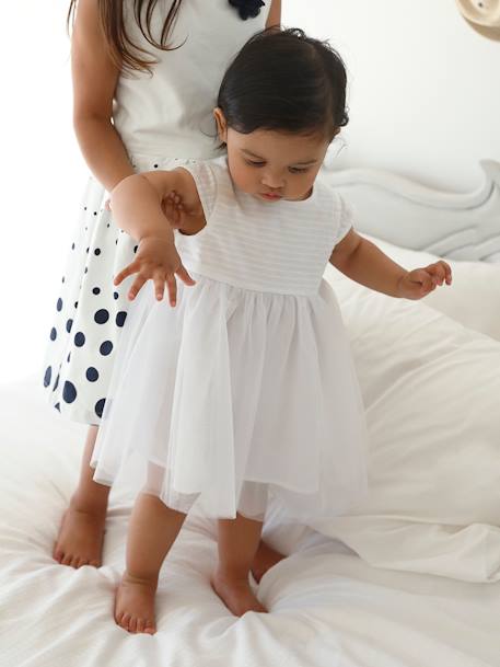 Robe De Ceremonie Bebe Avec Tulle Blanc Bebe