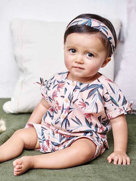 Ensemble Combinaison Et Bandeau Bebe Fille En Voile De Coton Imprime Fleurs Rose Poudre Imprime Bebe Ensemble Combinaison Et Bandeau Bebe Fille En Voile De Coton Imprime Fleurs Rose Poudre Imprime Bebe