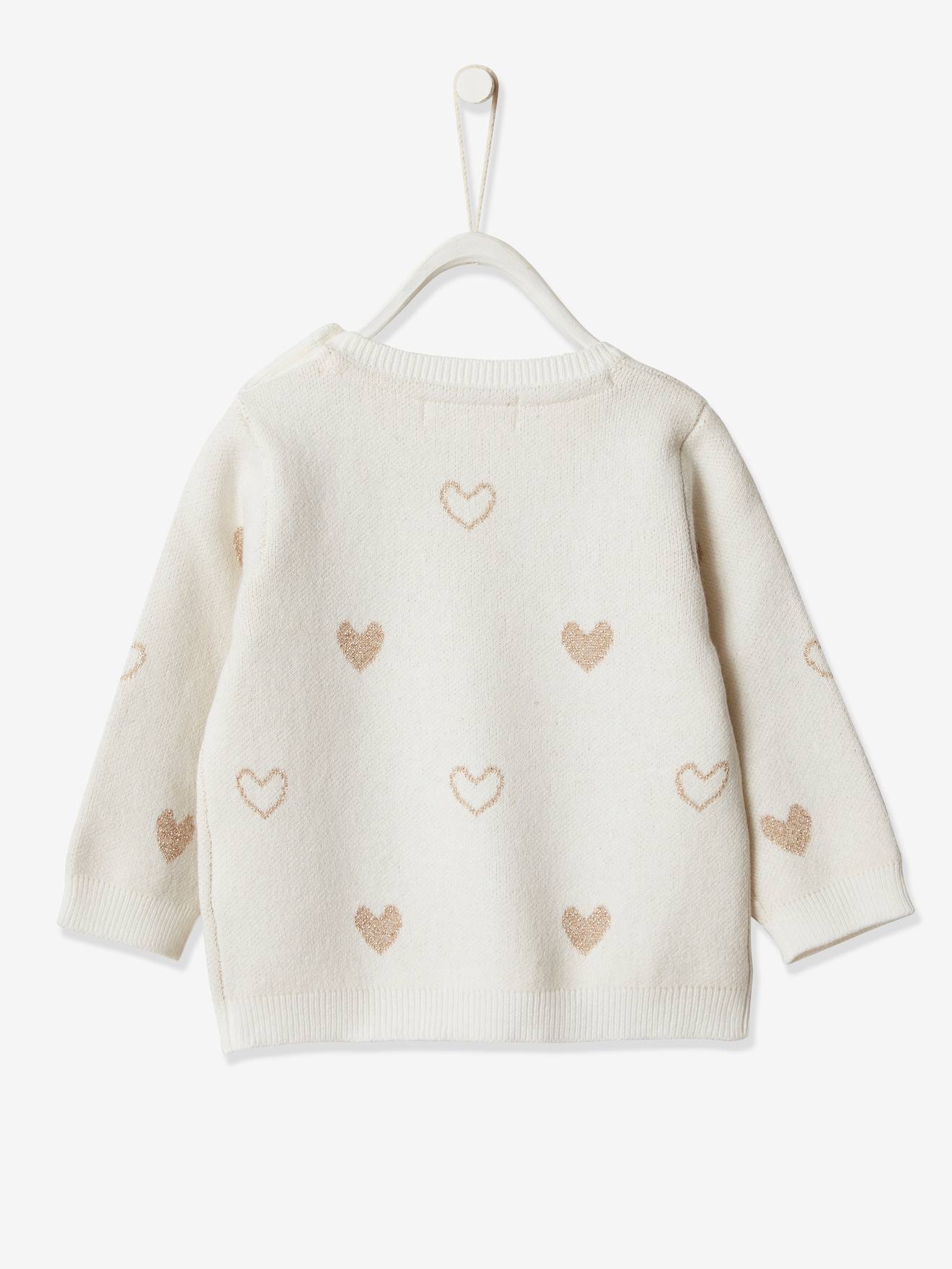Pull Zara Fillette 6 Ans - Velours Crème Avec Coeur Brodé - Manches Longues - Neuf