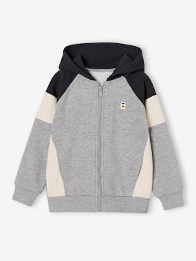 Garçon-Sweat zippé garçon capuche coloblock